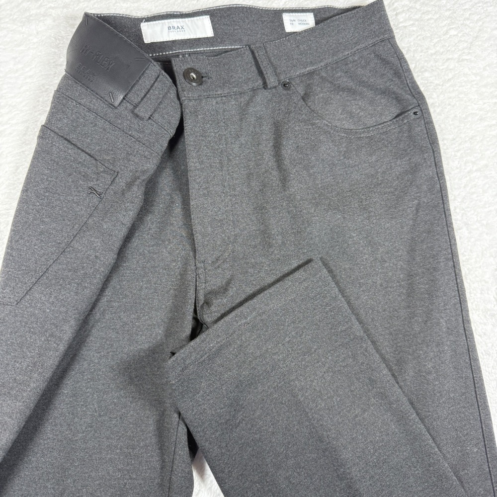 Brax Chuck Modern Fit Mens 36/34 Grey Nylon Hi-Flex Stretch Pants 85-5104/05